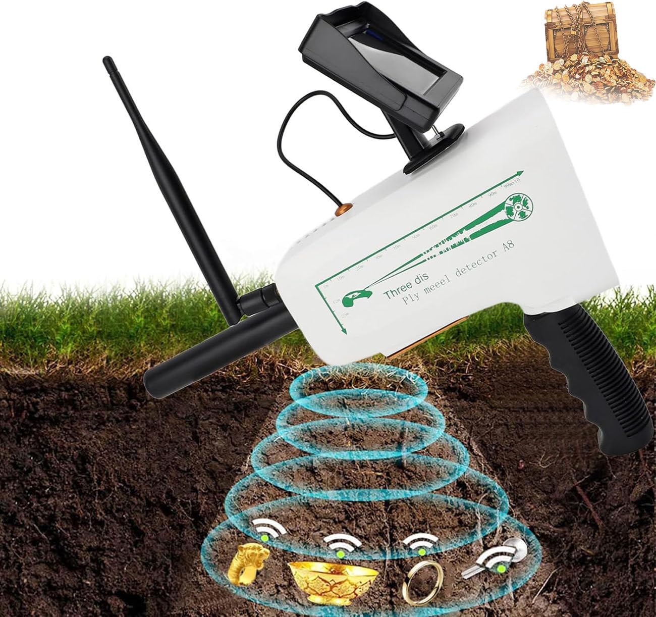 LjlXanthiper Professional Metal Detector,Underground Metal Finder with LCD Display,Handheld Gold and Silver Scanner Locator Device,1000m Range 30m Depth,For Gold Silver Copper Prospecting