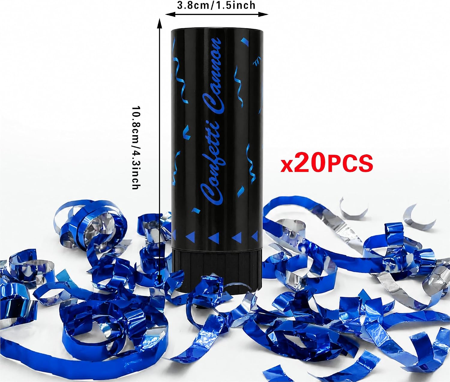 20 PCS Blue Party Confetti Poppers for Indoor and Outdoor Party Supplies