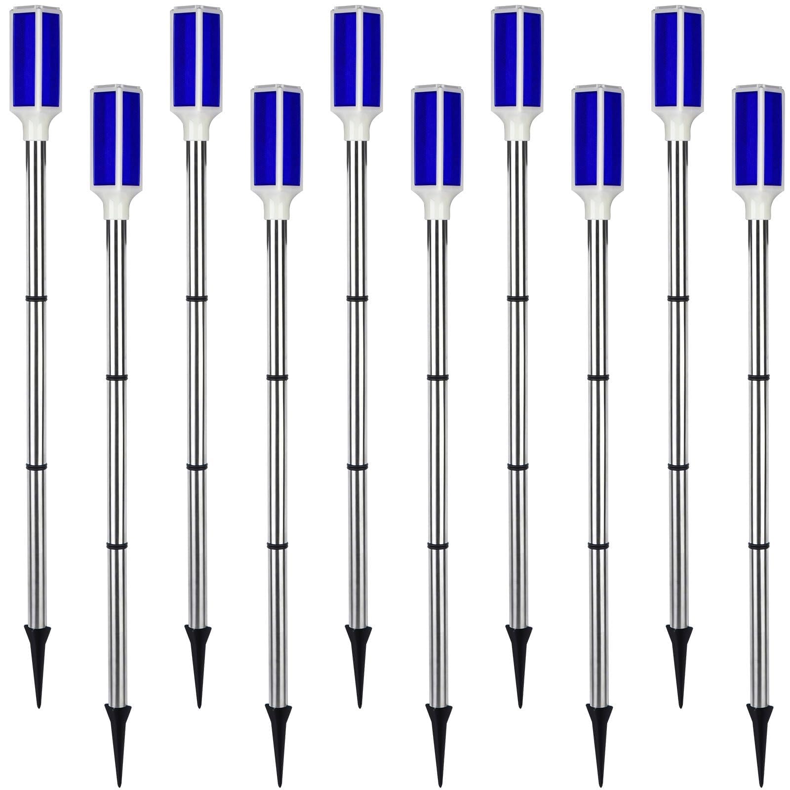 10 PCS Solar Powered Driveway Markers Reflective Driveway Lights Blue Landscape Driveway Reflectors Solar Driveway Lights for Snow Road Outdoor Yard Parking Sidewalk Driveway Entrance