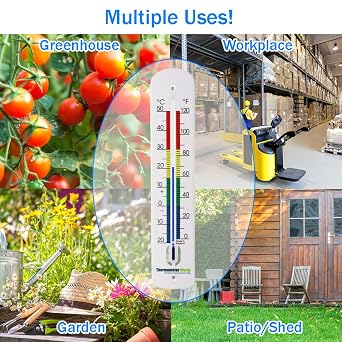 Large Outdoor Thermometer - 380 mm Garden Thermometer