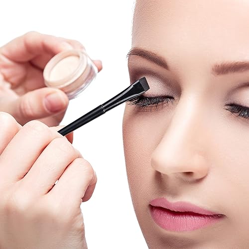 Miniatura 4 de Juego de 16 brochas para delineador de ojos, cepillo para cejas y cejas cónico plano, brocha de maquillaje ultra fina para Navidad, pinceles