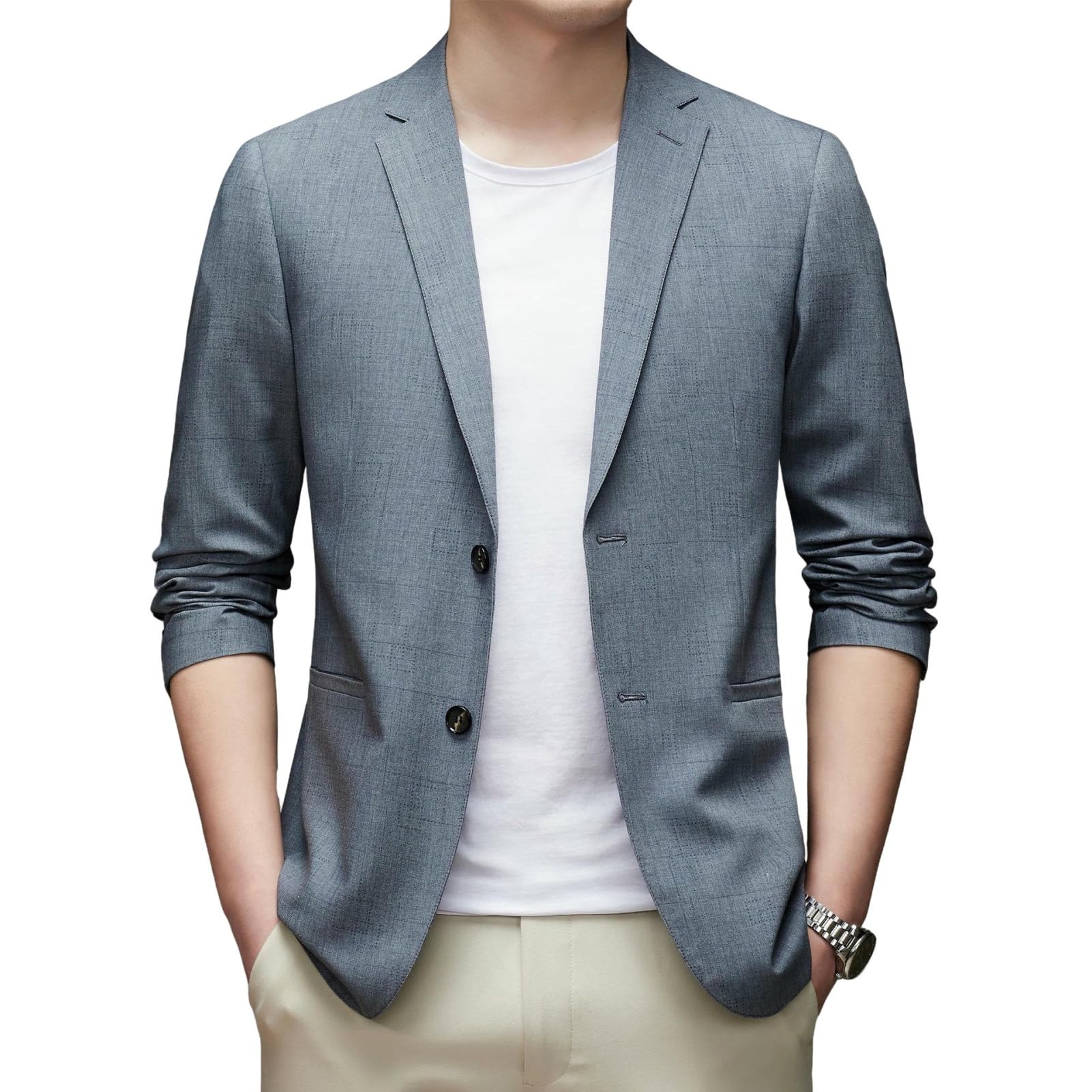 Blazer de printemps homme coupe ajustée veste décontractée et formelle