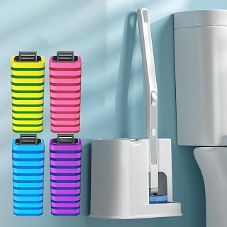 Disposable Toilet Cleaning System,40 Toilet Cleaner Refill Pads,Wall Mounted Toilet Wands No Installation Required Toilet Cleaning Kit Toilet Wand Refills