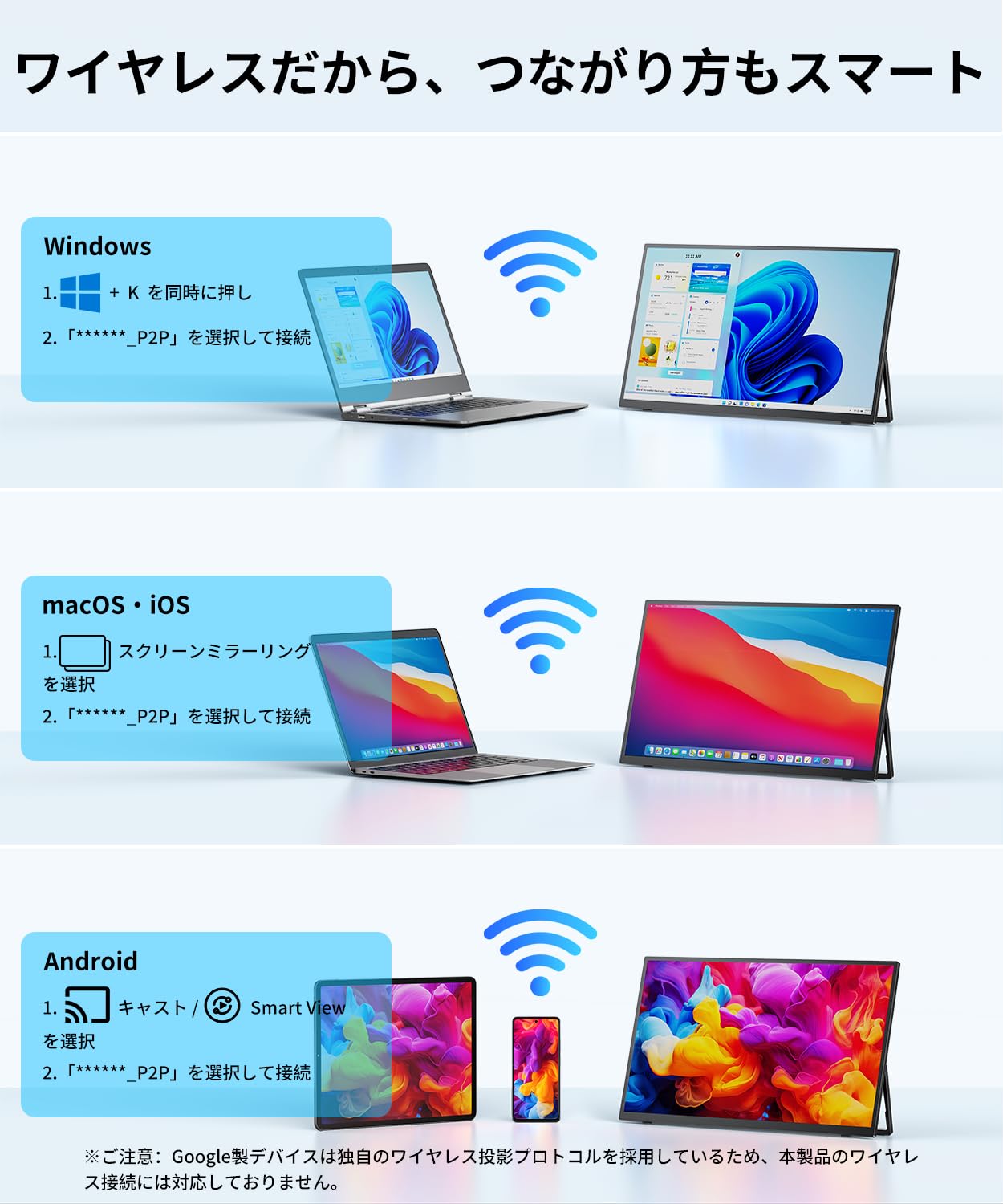 Amazon.co.jp: MAGICRAVEN ワイヤレスモバイルモニター 16インチ 2.5K