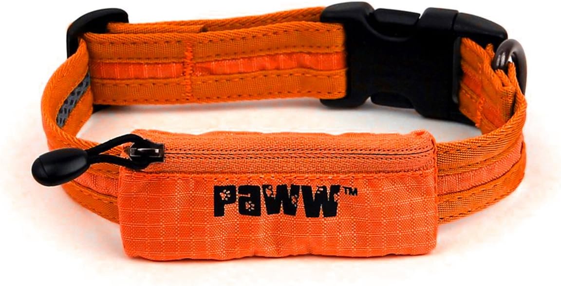 Paww Secret Agent Dog Collar Tag Pocket Light Mesh Snap Buckle Pets Comfortable