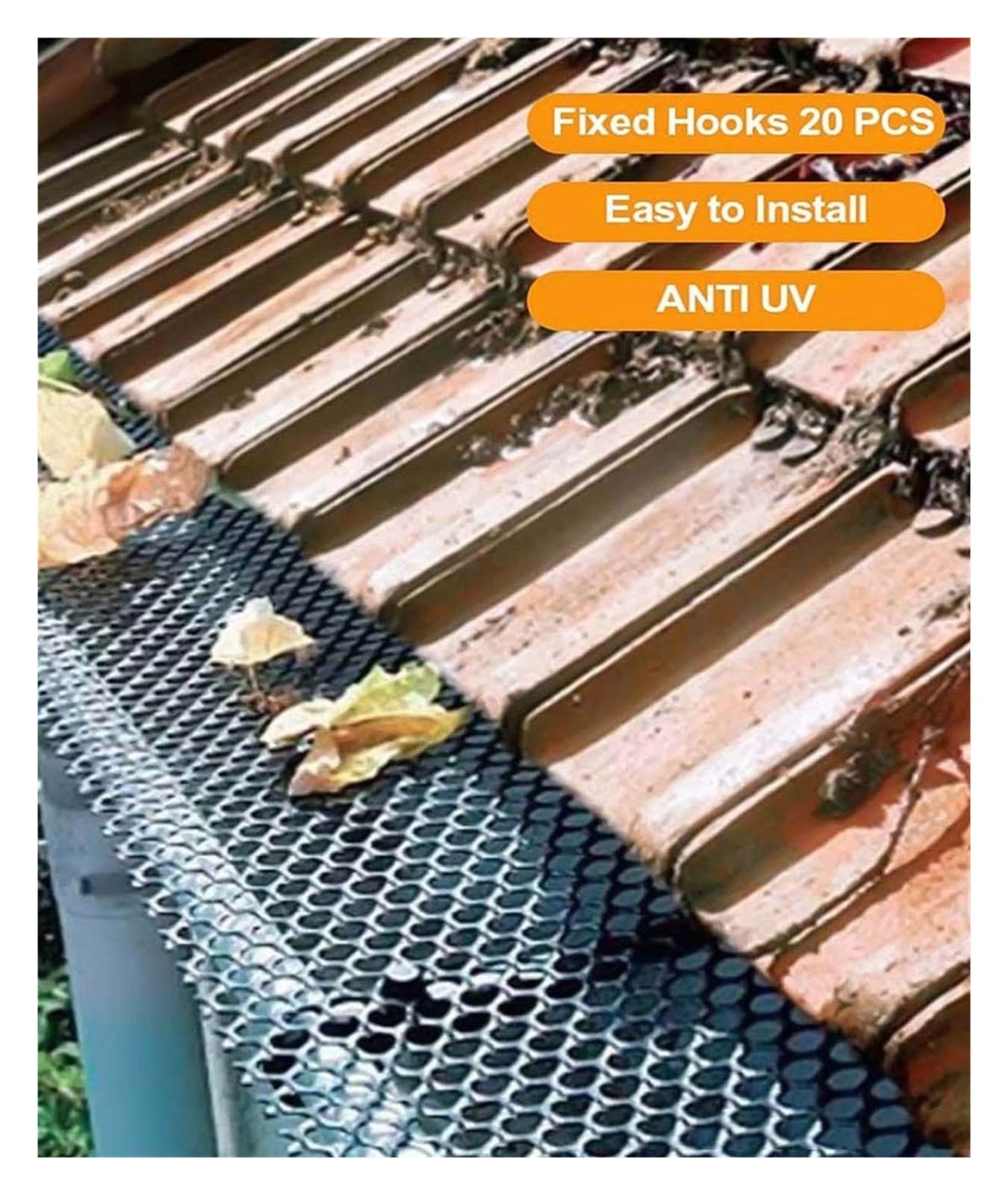 Con le fermate delle Foglie di Foglie di Copertura Mesh Anti -intasamento Easy Installa scarica Flessibile Compatible with la Protezione del gronda