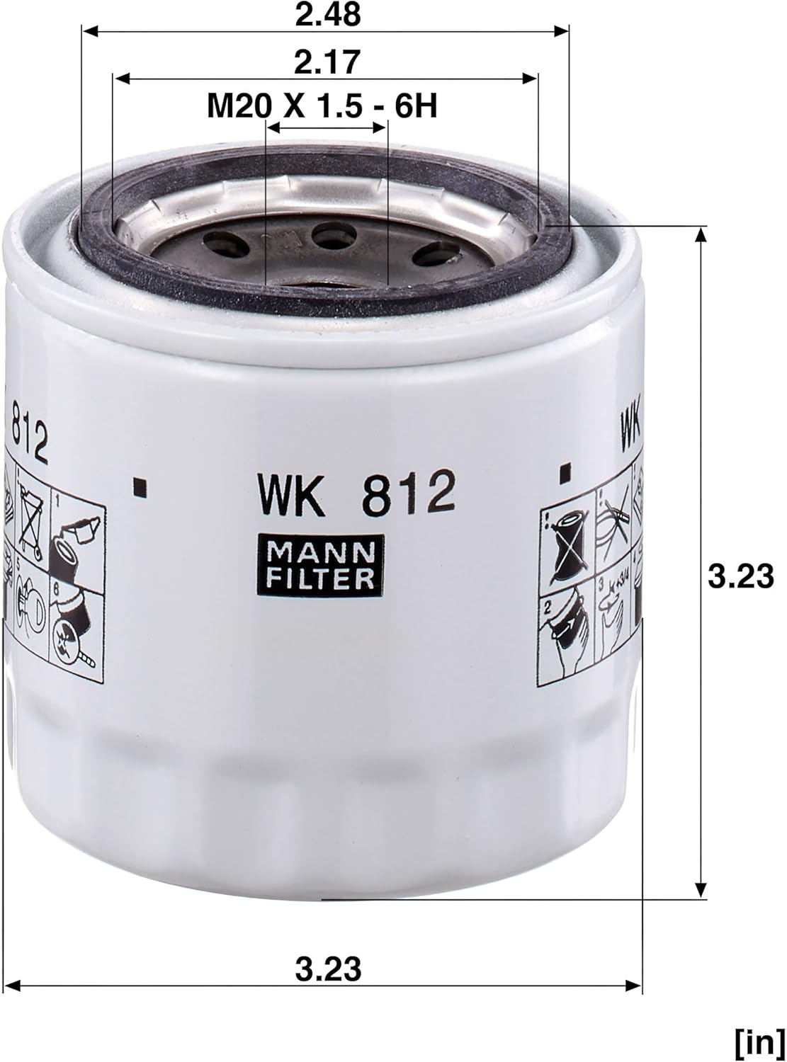 Mann Filter WK812 Spin-On Fuel Filter