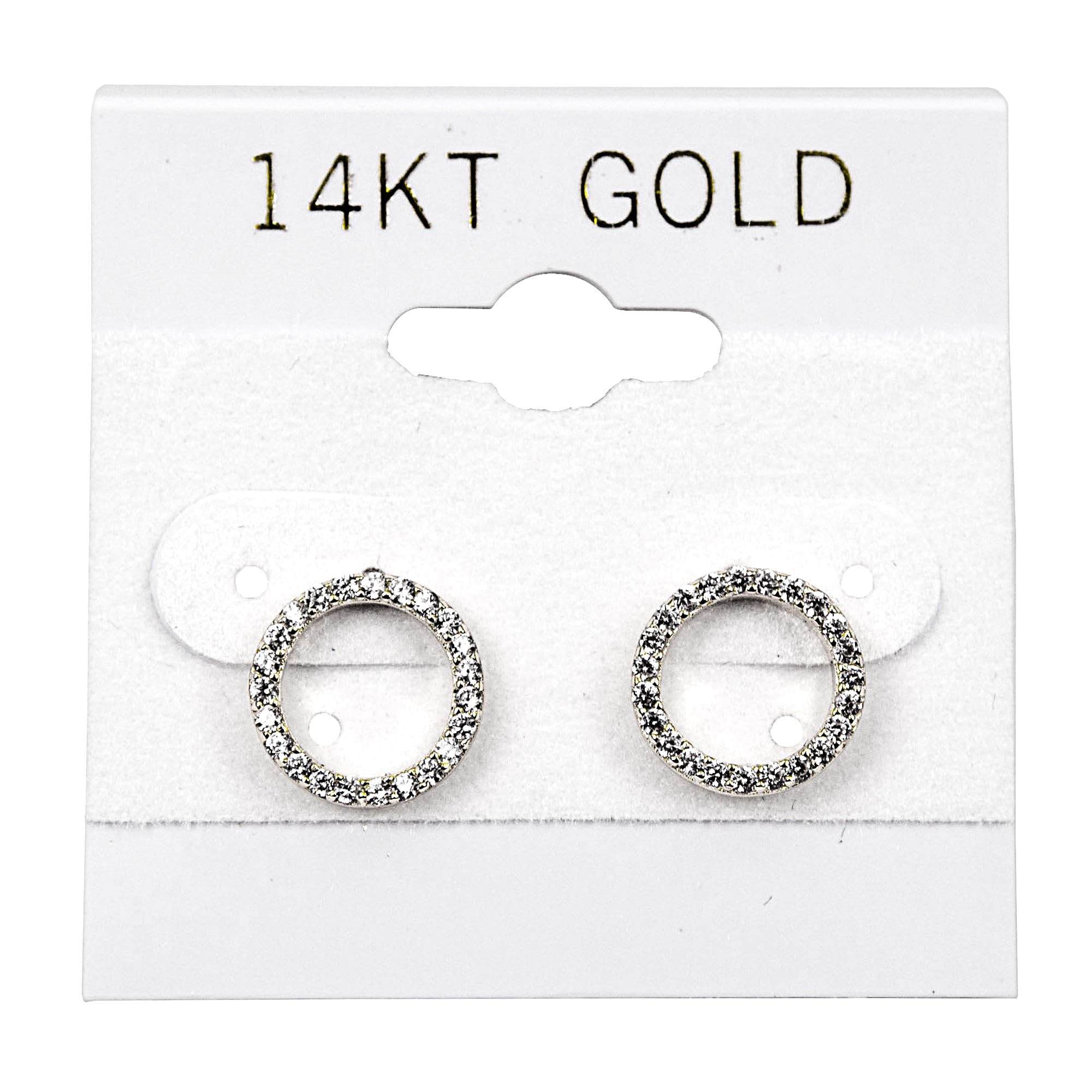Latisoro White Earring cards for businesses, tradeshows, fairs, and made of a durable plastic - 100 Pcs per pack (White 14KT Gold, 2