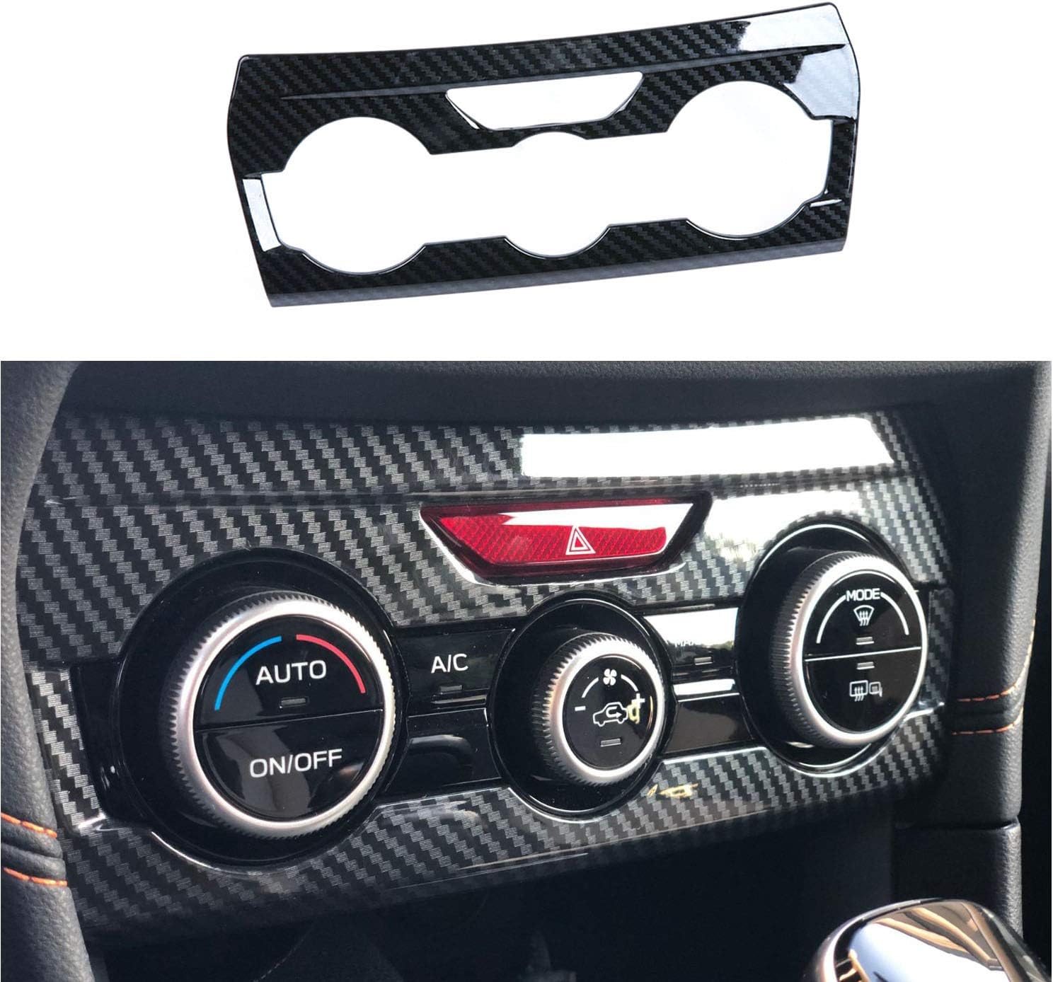 Ramecar for Subaru Interior Console Dashboard Panel Air Condition Cover Trim for Subaru Crosstrek Impreza 2018 2019 2020 (Carbon Fiber Grain)