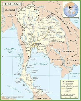 Gifts Delight Laminated 24x30 Poster Thailand Road map