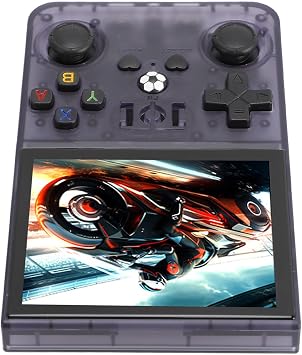 Handheld Game Console with Dual 3D Sticks, 640x480 High Resolution Screen, 60+ Emulator Games for Linux System 3.5 inch Portable Game Console for Home Travel, Rear L R Keys