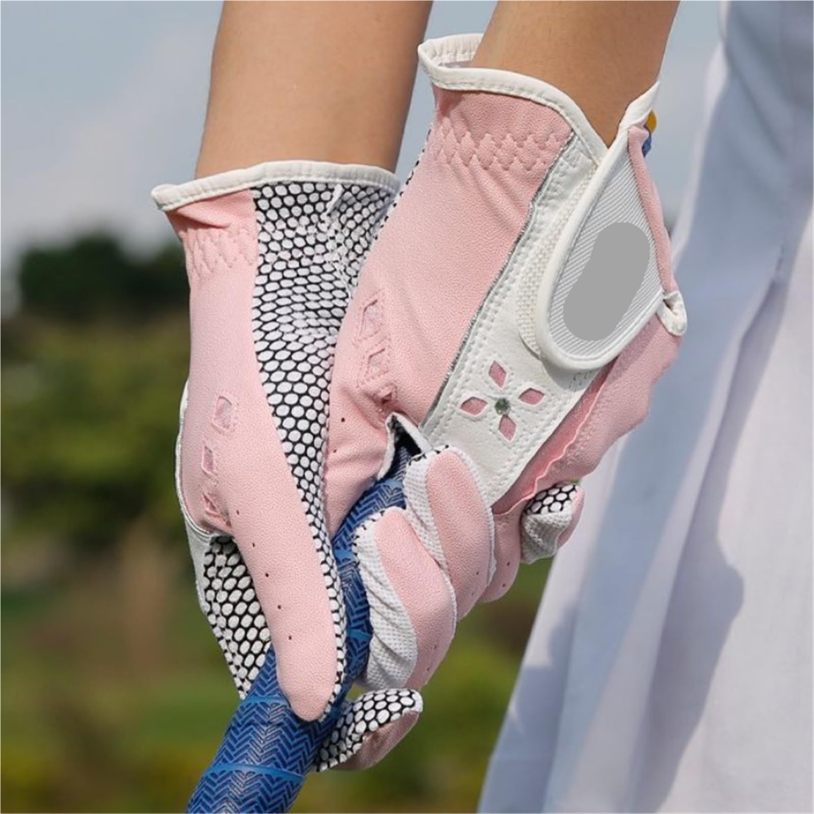Guanto Da Golf Guanti da golf da donna da 1 paio in morbida pelle PU traspirante con particelle antiscivolo