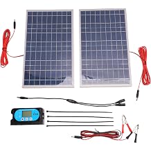 80W Monocrystalline Solar Panel Kit Dual Chip Design High Efficiency with 60A Charge Controller for RV Boat Home Off Grid System