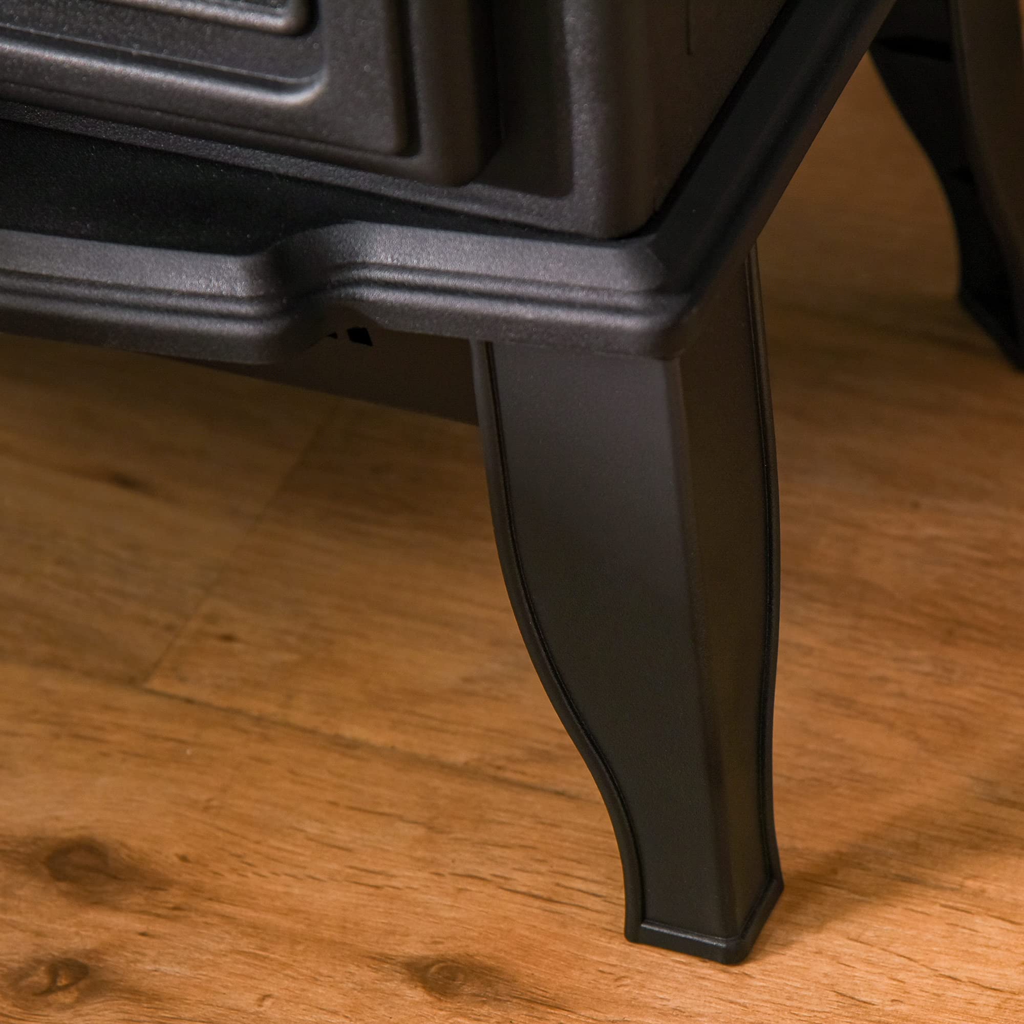 HOMCOM Camino Elettrico con Effetto Fiamma, Caminetto Elettrico 1000/2000 W con Temperatura Regolabile e Protezione da Surriscaldamento, Copertura 20-25m², 39x24x56.5cm, Nero