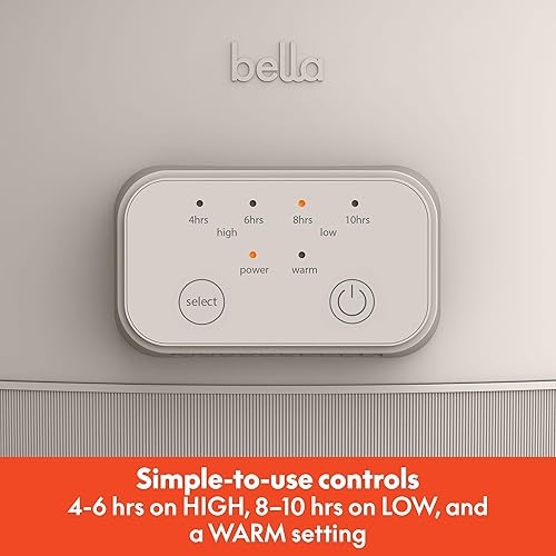 Miniatura 3 de bella 6.0 Qt Programmable Slow Cooker, Ceramic Nonstick Coating, Adjustable Temperature & Cooking Times, Dishwasher Safe Stoneware Pot & Tempered