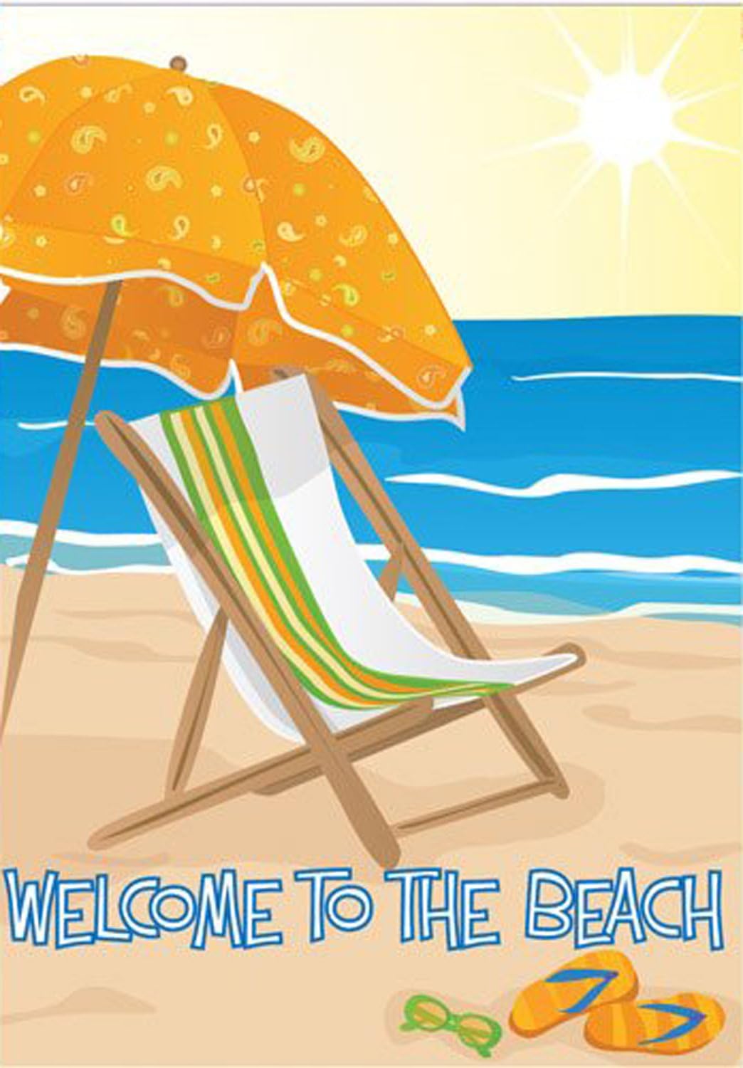 Premier Kites 52783 House Brilliance Flag, Welcome to The Beach, 28 by 40-Inch