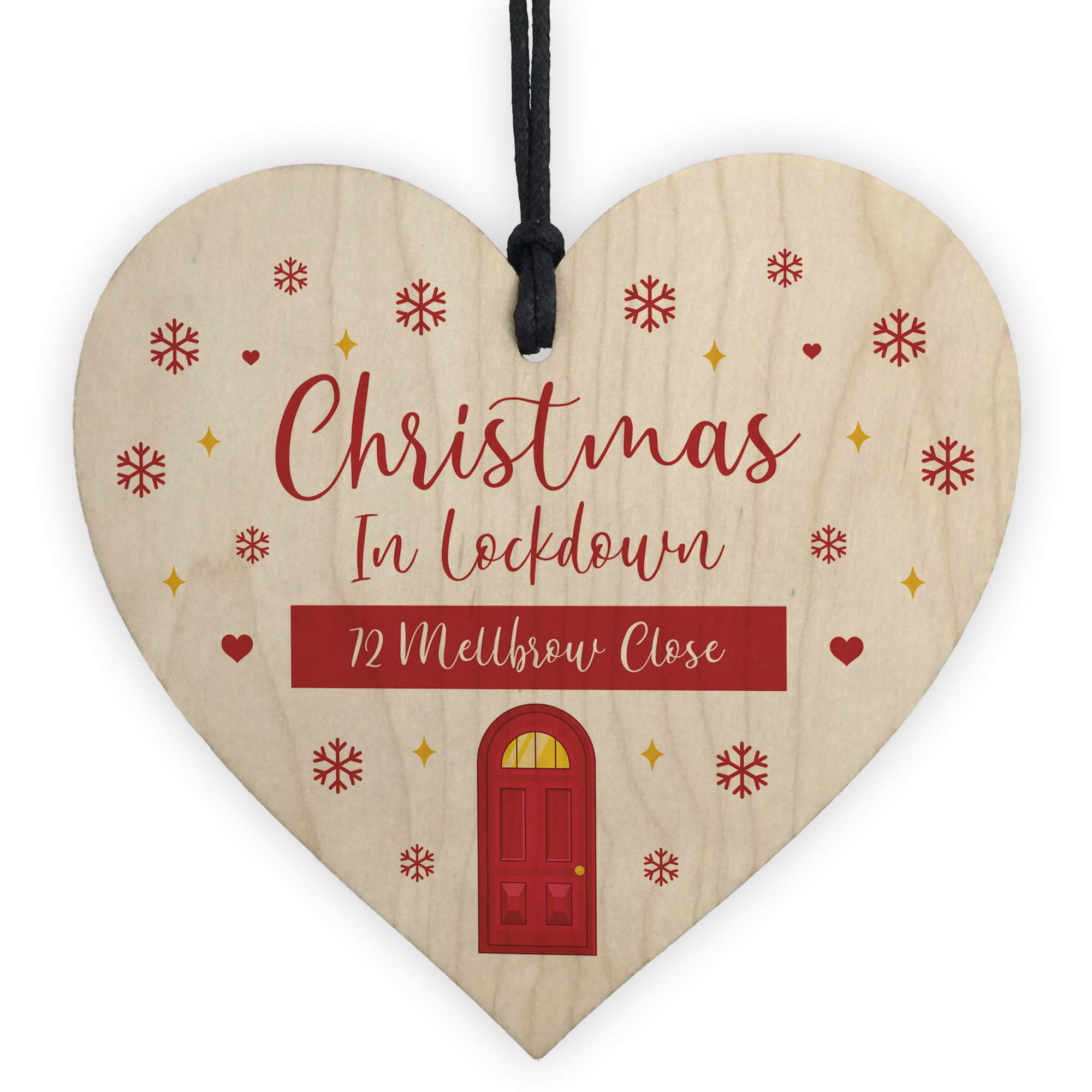 New Home Gift Wood Bauble Christmas Tree Decoration Lockdown Gift Keepsake