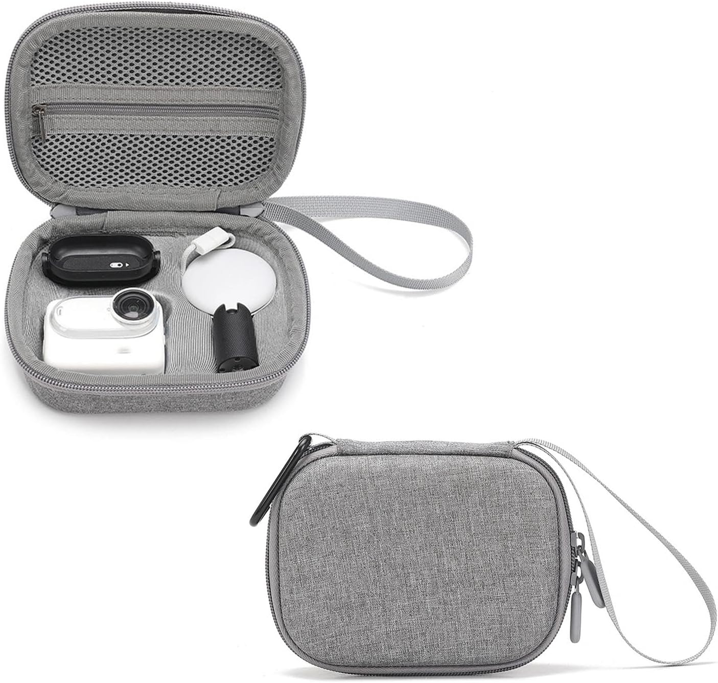 Carrying Case for Insta360 GO 3S Panoramic Camera, Portable Storge Bag for Insta360 GO 3 Camera Standard Bundle, Travel Shock-Proof Camcorder Hard Case​ with Wrist Strap Carabiner