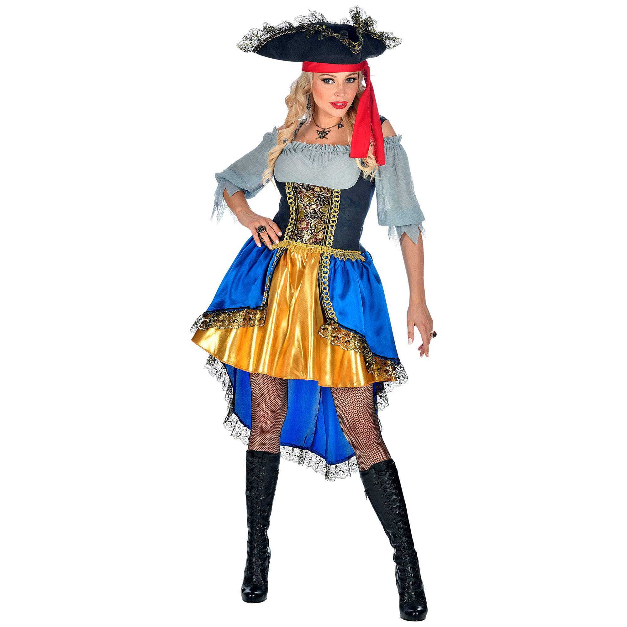 W WIDMANN MILANO Party Fashion - Kostüm Piraten Kapitänin, Kleid mit Bluse, Hut, Piratenbraut, Faschingskostüme Damen