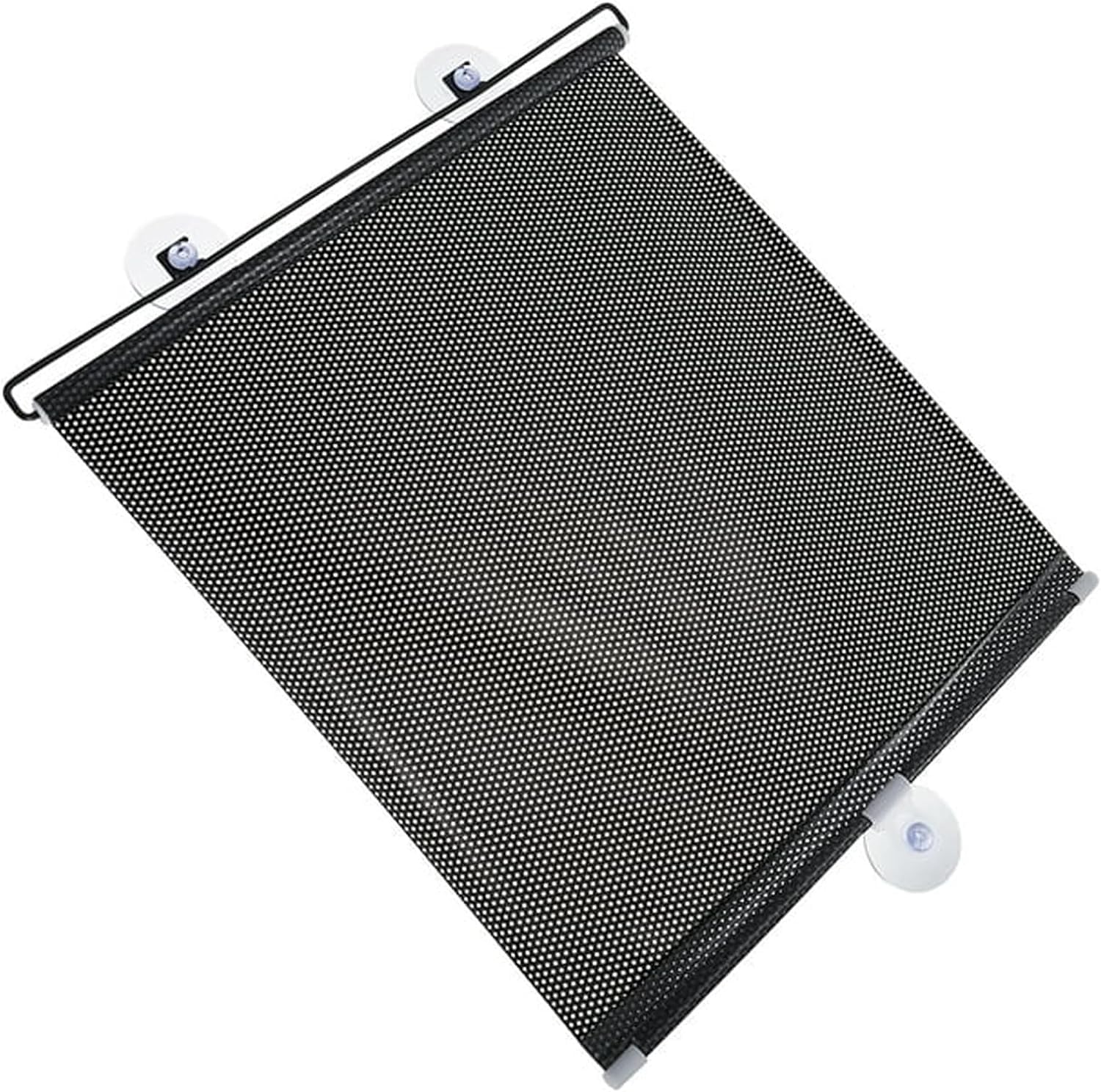 Temporary Blackout Roller Blinds with Suction Cups,Adjustable Thermal Insulated Privacy Screen,Retractable Portable Window Cover Curtain,for Home Bathroom Office Glass (WxH:18x49in,Black)