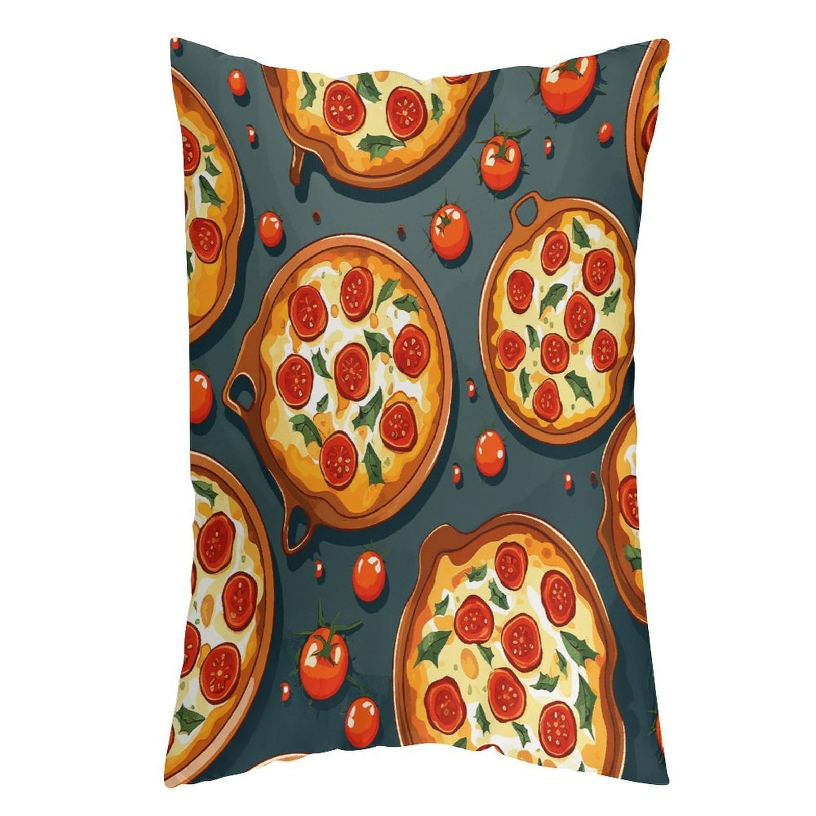 FekiLoot Pizza Food Throw Pillow Cover Soft Pillowcase with Hidden Zipper Lumbar Decorative Throw Pillow Covers Luxury Cozy Pillows Shams Rectangle Cushion Cases