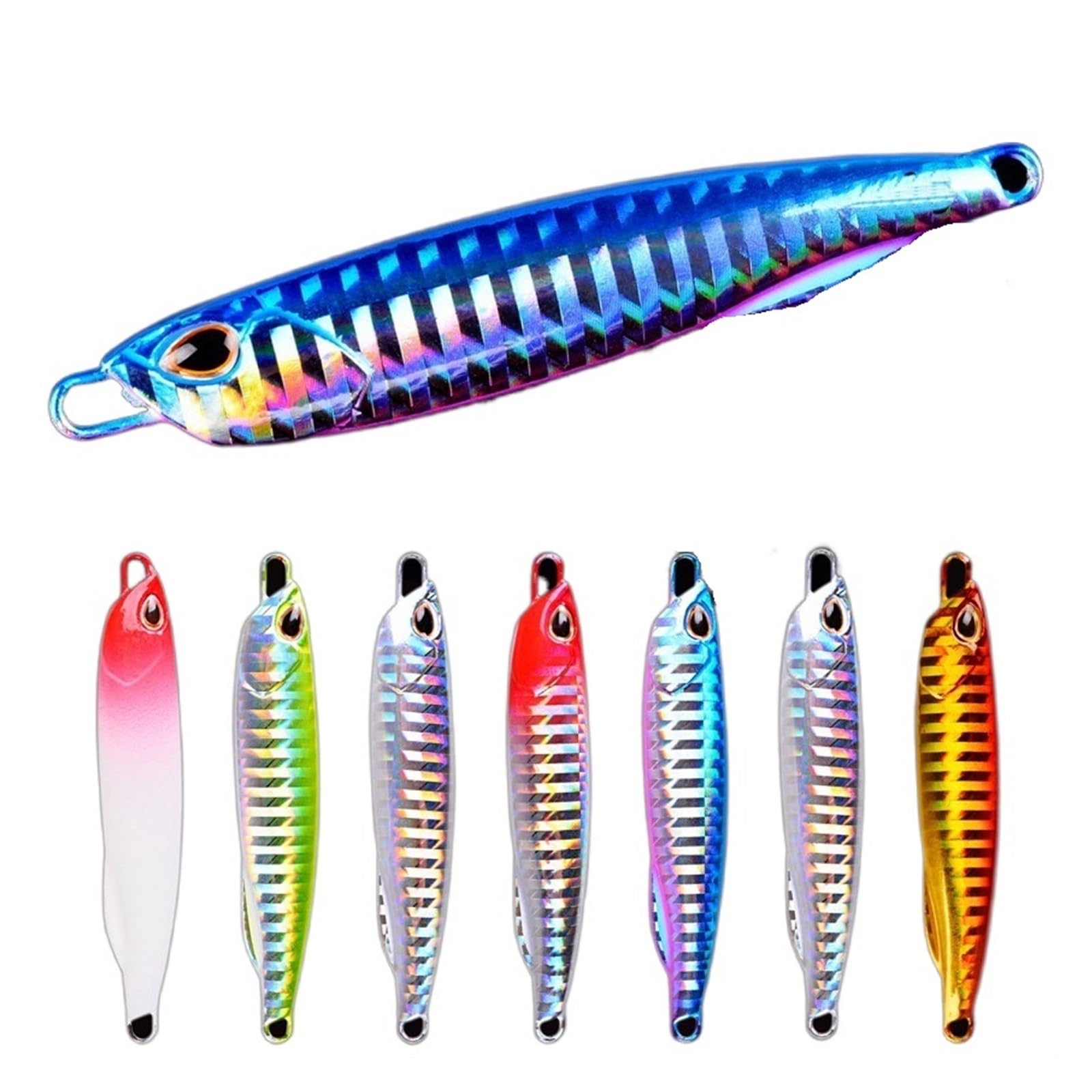 INEOUT 6 Pièces/Ensemble Leurres De Pêche Lot Appât 50g 60g Leurre De Pêche Métal Spinner Cuillère Poisson Appât Gabarits Matériel De Pêche Pesca Bar Thon Truite