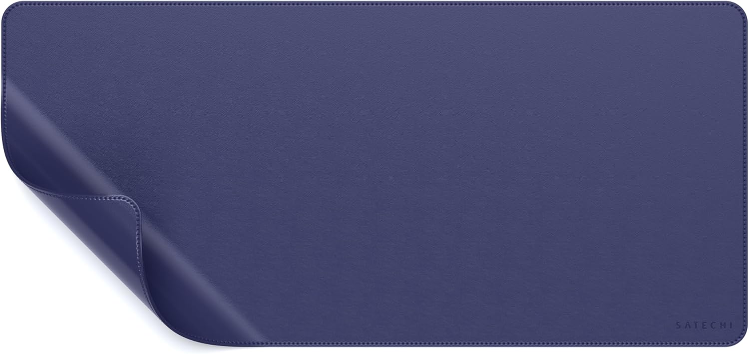 Satechi Vegan Leather Desk Mat, Large Mouse Pad Scratch and Water Resistant, Easy to Clean, Desk Pad for Office and Home, 26.8” x 12.4” x 0.1” - Future Dusk