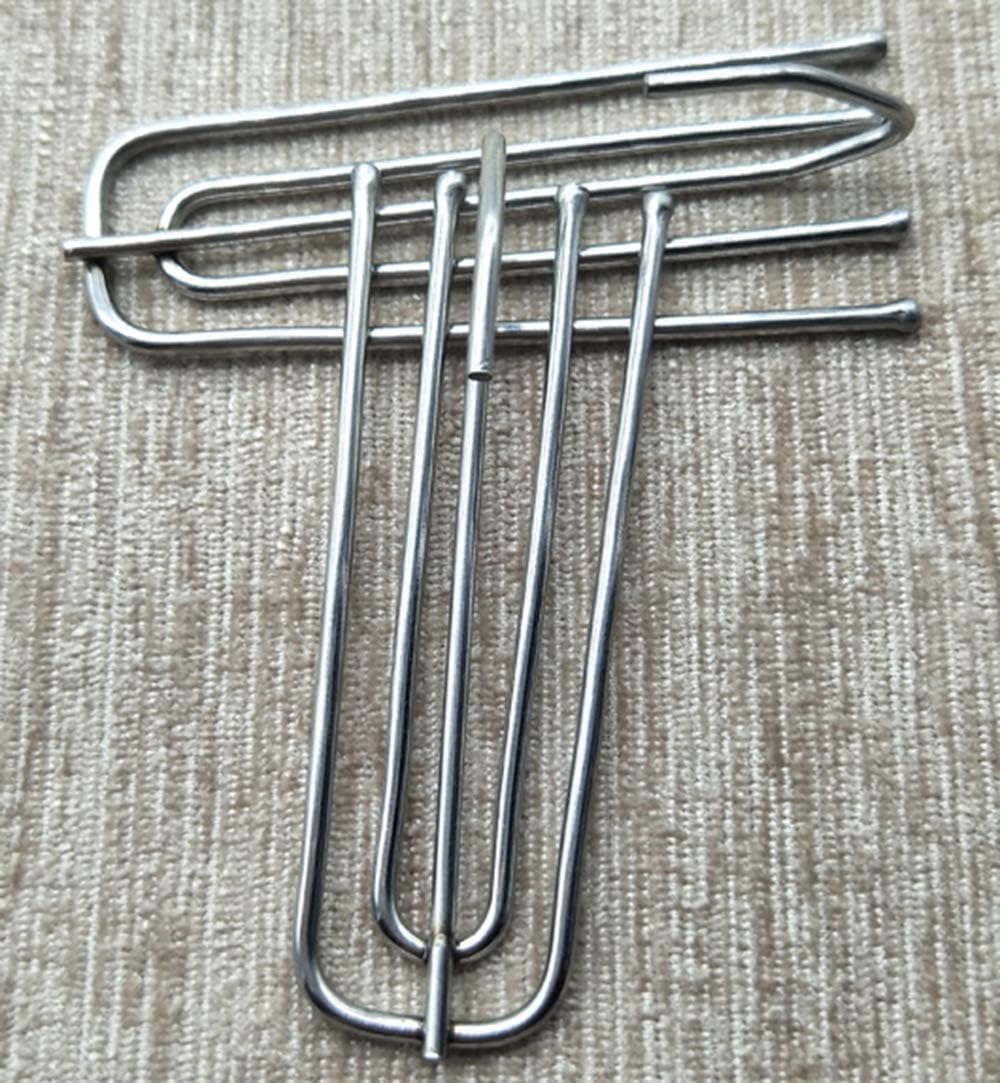 60 Pcs Stainless Steel Curtain Pleater Tape Hooks, 4 Prongs Drapery Pleat Hooks Pinch Clips