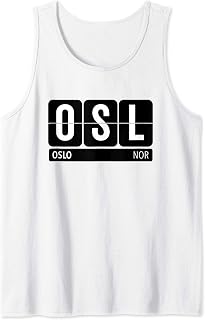 OSL Oslo Gardermoen Norway Travel Souvenir White Text Tank Top