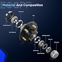 Vista 3 de ECCPP Cojinete de rueda y conjunto de cubo para Jeep Cherokee Comanche Grand Cherokee Wrangler 1989 1990 1991 1992 1993 1994 1995 1996 1997 1998