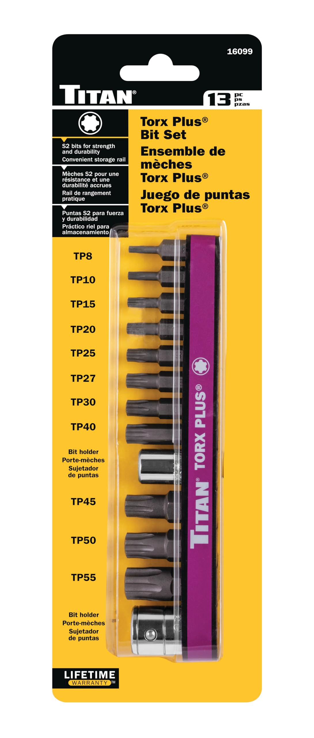 Amazon.co.jp: Titan 16099 13ピース トルクスプラスビットセット TP8
