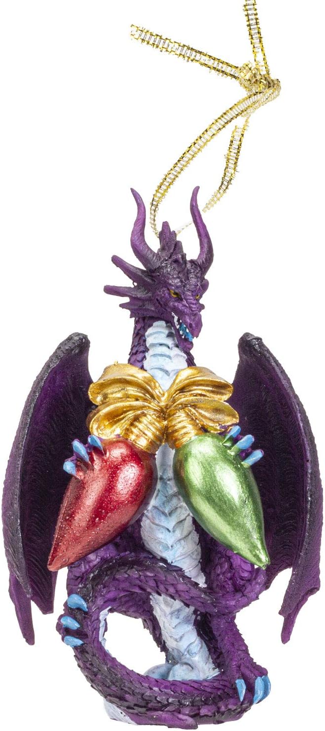 Pacific Giftware Ruth Thompson - Adornos colgantes para árbol de Navidad, diseño de dragón de fantasía, decoración festiva (bombillas de dragón)