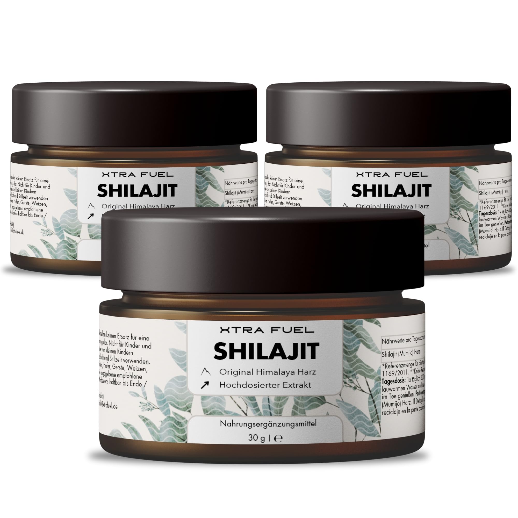 Resina Shilajit originale - Mumijo Shilajit dell'Himalaya puro al 100% (ad alto dosaggio), 600 mg per dose giornaliera, ricco di acido fulvico e umico, oltre 85 minerali - 90 g