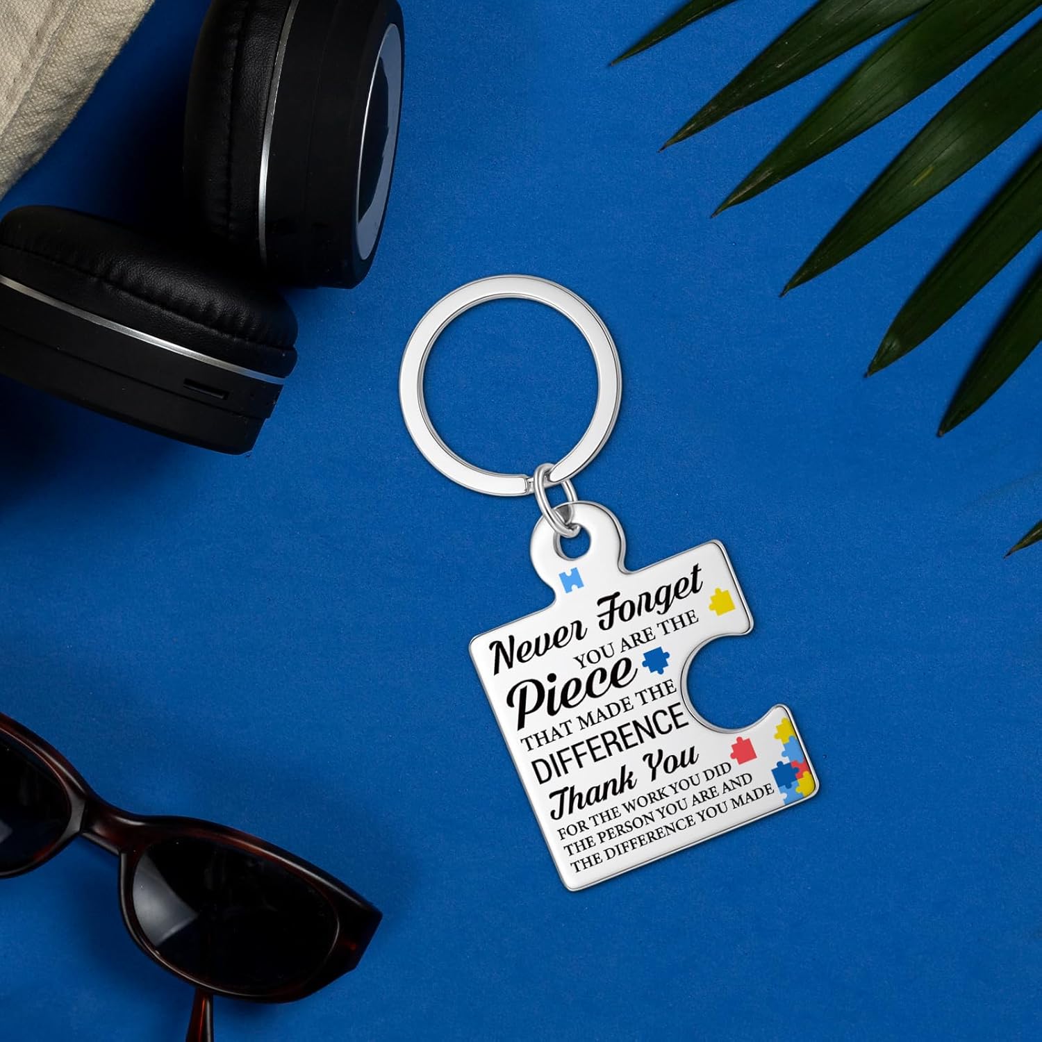 Thank You Appreciation Gifts for Employee Teacher Mentor Nurse, Going Away Retirement Gift for Coworker Boss, Never Forget You are the Piece that Made the Difference Puzzle Piece Metal Keychains - Image 4