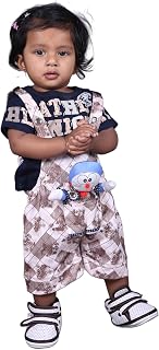 Yuvina Fashion Baby Boys Graphic Tee and Printed Dungaree Set Price In India