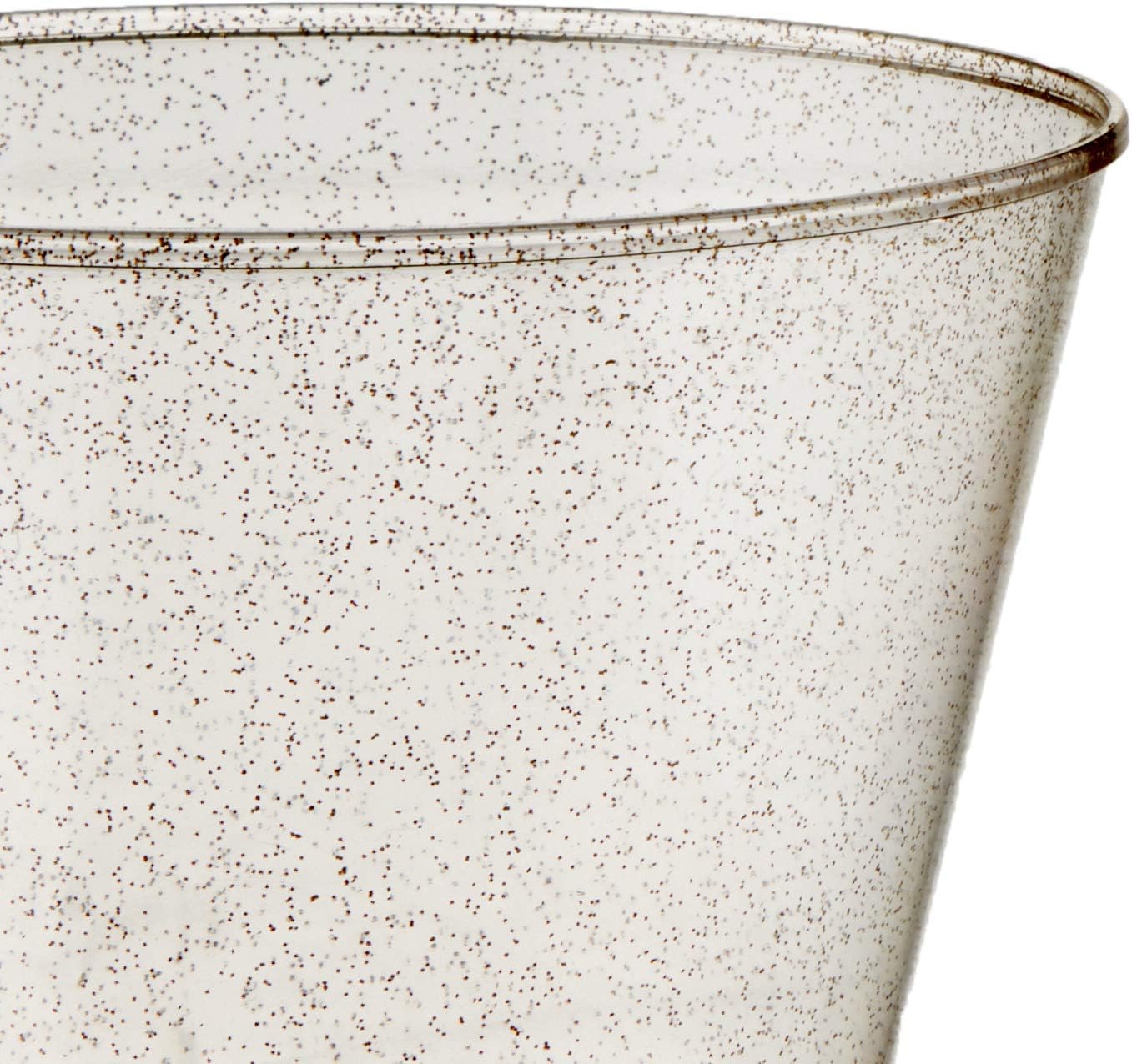 Oojami 100 Count Gold Glitter Plastic Party Cups 9 oz – Elegant Disposable Old Fashioned Tumblers for Weddings, Birthdays, Showers, Holidays, Cocktails, and Special Event Drinkware - Image 7