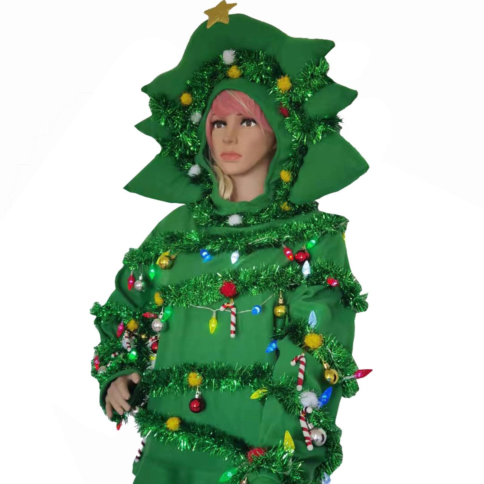 Générique Boże Narodzenie dla dorosłych unisex scena światło LED impreza świąteczna choinka kostium COSPLAY