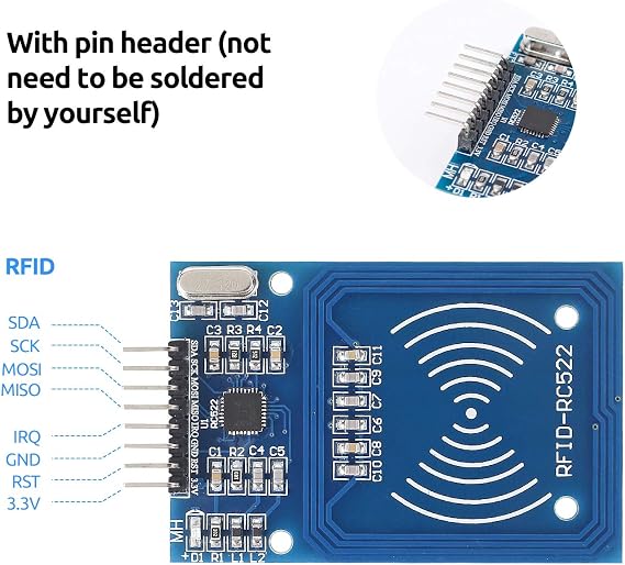 SunFounder Reader Module Kit Mifare RC522 Reader Module with S50 White Card and Key Ring Compatible with Arduino Raspberry Pi