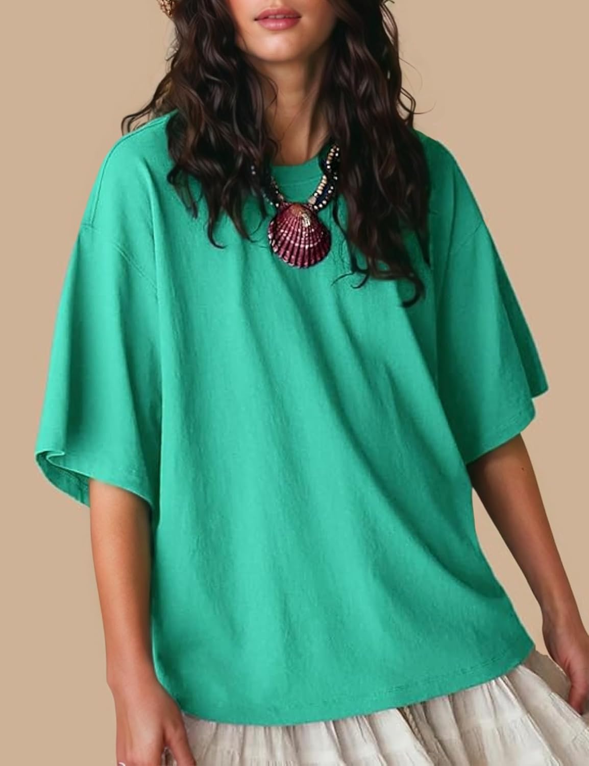 Esmeling Women Summer 2 Piece Skirt Sets Round Neck Short Sleeve Outfits Casual Tops and Pleated Skirts Sets - Image 5