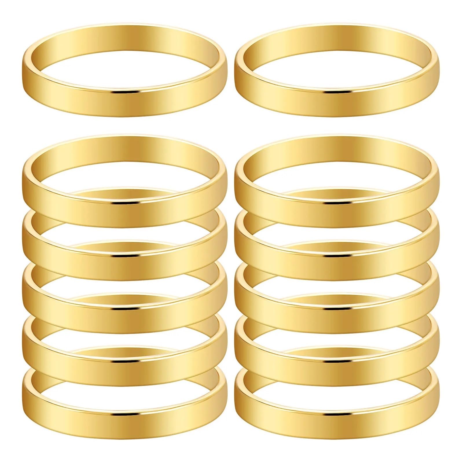 30pcs Gold Metallic Napkin Rings Round Zinc Alloy Sturdy Minimalist Table Decor