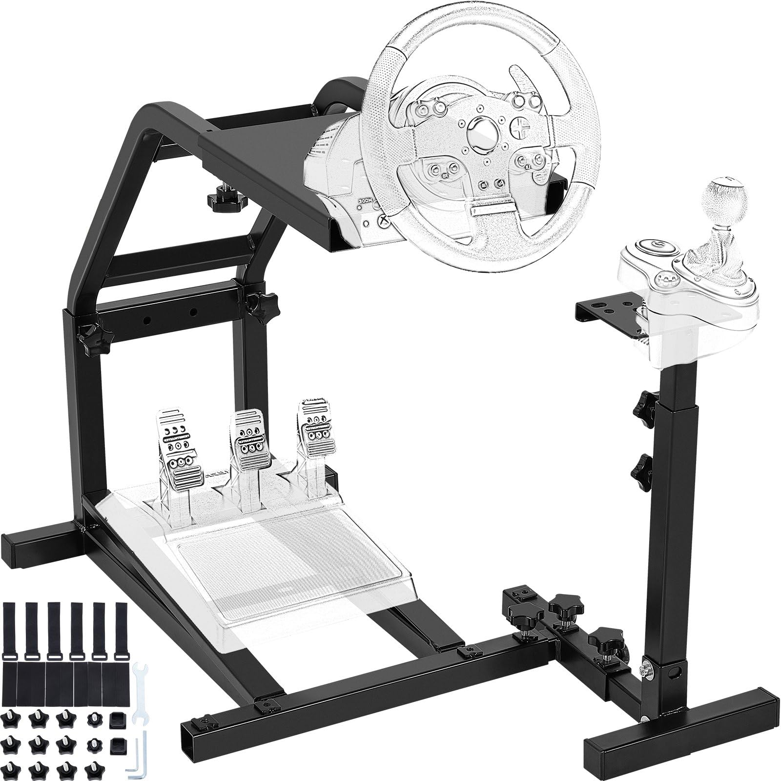 ZHIMAI Supporto per ruota da corsa regolabile in altezza per simulatore di guida compatibile con Logitech G25, G27, G29, G920 Gaming Cockpit