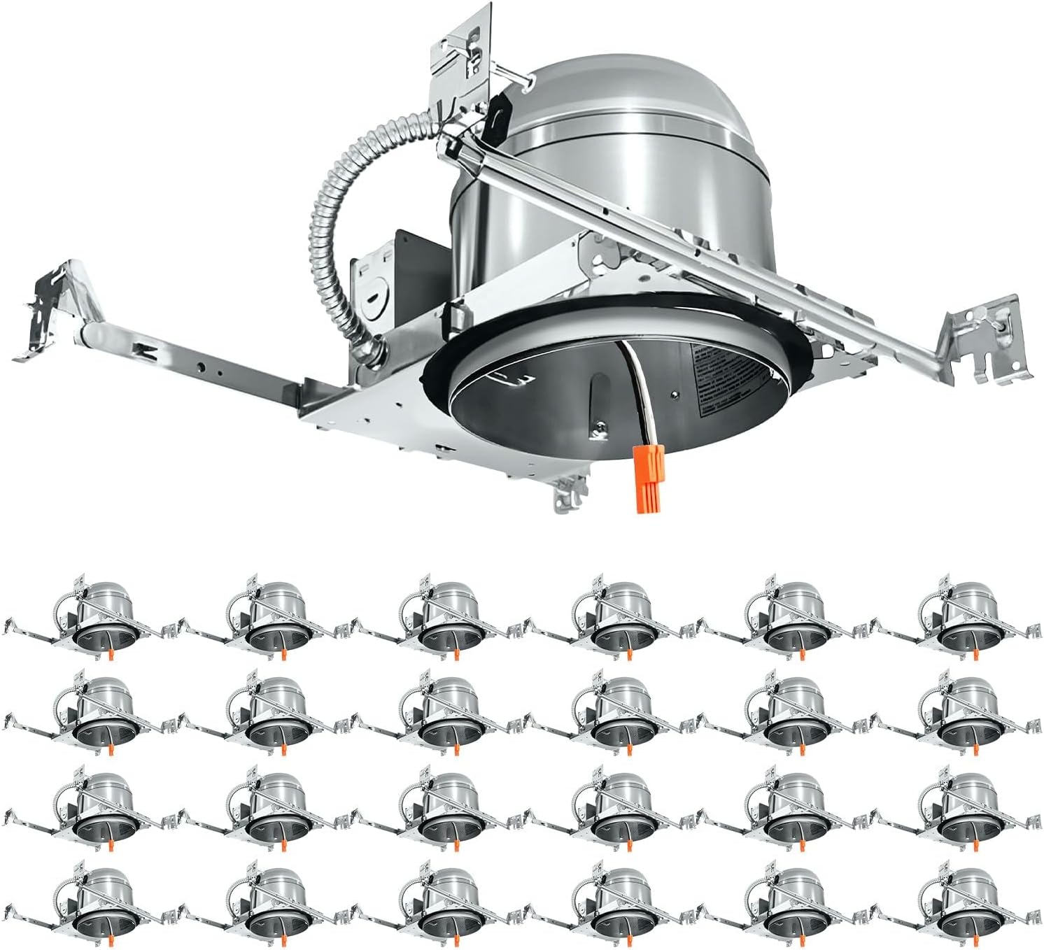 mw Lighting 24 Pack 6 inch Recessed Lighting Housing Can Light New Construction, Air Tight Ceiling Can with TP24 Connector 120-277V, IC Rated, ETL Listed