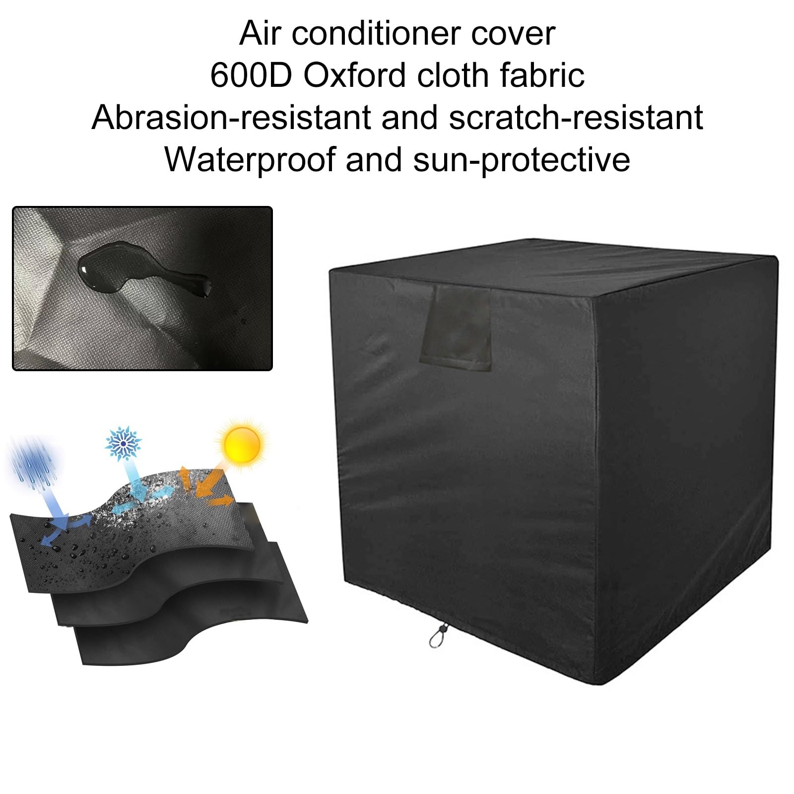 Copri Condizionatore da Esterno in Tessuto Oxford, Copertura Condizionatore Esterno, a Condizionatori da Esterno di Grandi Dimensioni(92x92x99cm/36x36x39in)