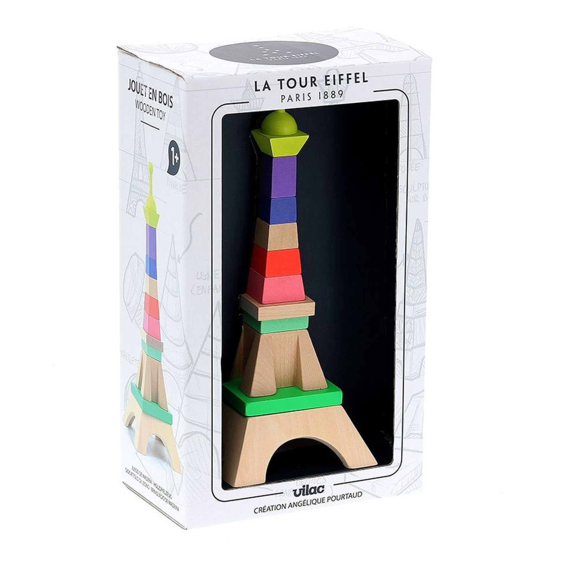 Tour Eiffel en Bois Jeu de Construction Créative pour Enfant Dès 3 Ans