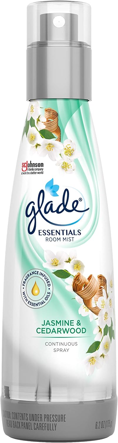Glade Air Freshener, Room Spray, Jasmine & Cedarwood Essentials Room Mist, 6.2 oz