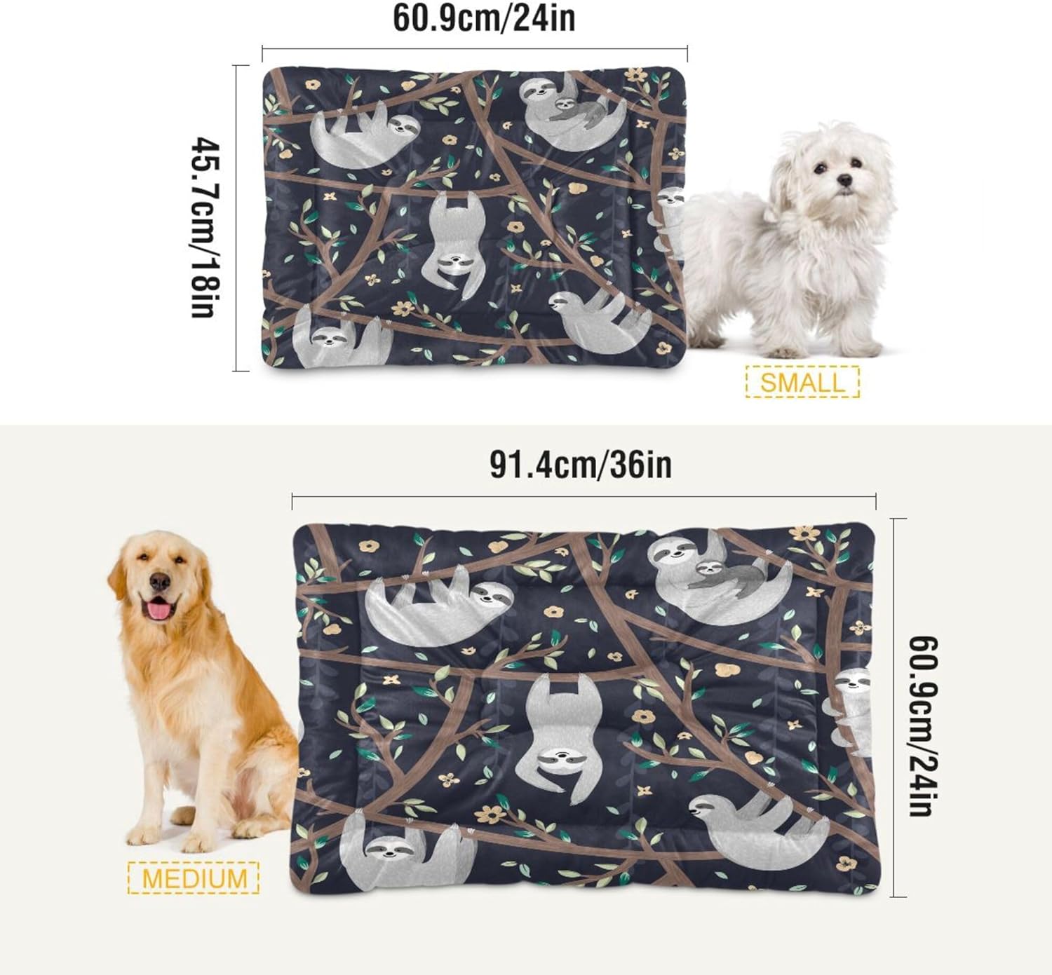 review xigua Sloth Dog Bed Cat Bed Washable Comfortable Pet Bed Ultra Soft Non-slip Calming Kennel Pad for Small Medium Large Dogs Cats,18 x 24 Inch