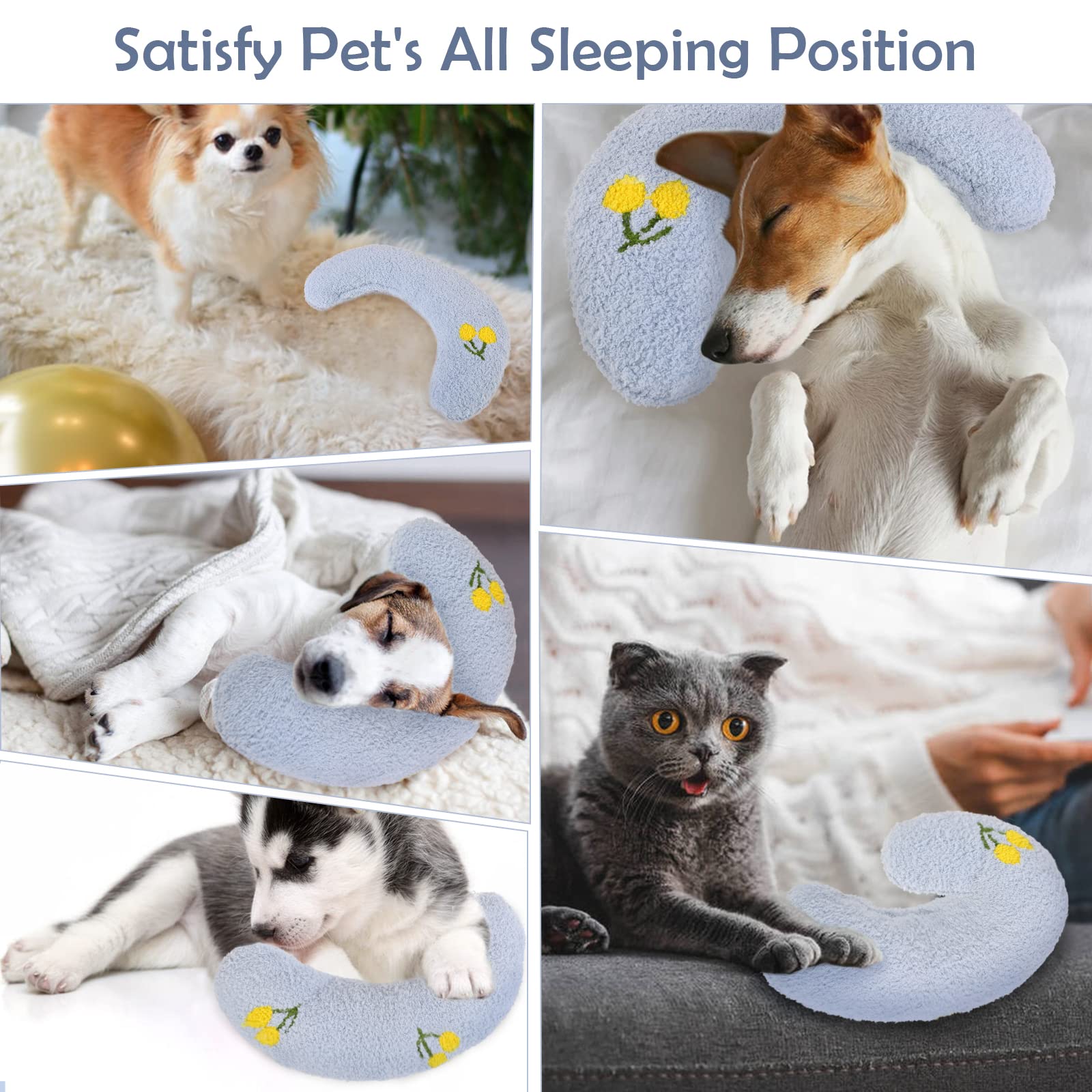 Cojin Perro Almohada En Forma De U Para Mascotas Suave, Lavable