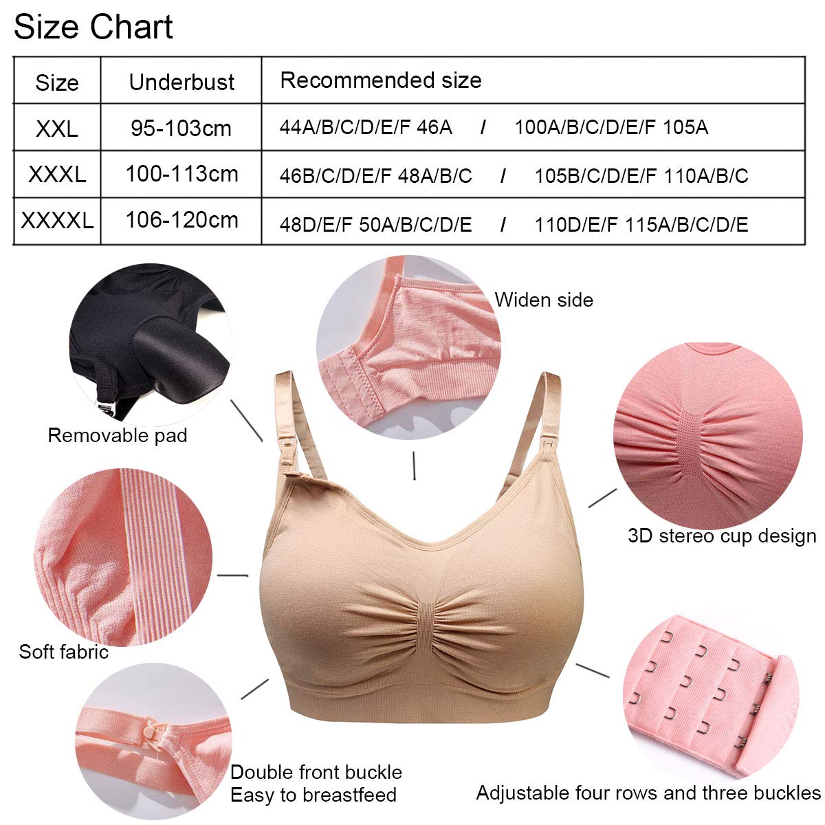 Reggiseno Sllattamento Senza Cuciture Reggiseno Allattamento Push Up Taglia Larga Bra Allattamento maternità