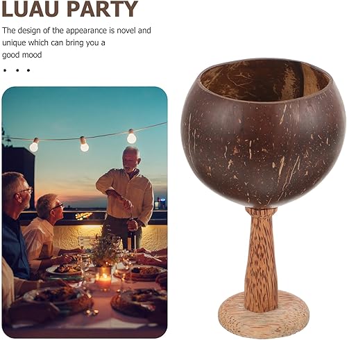 Miniatura 5 de Luxshiny Copas de coco de madera, copas de cóctel para cóctel, copas de cóctel para fiesta hawaiana, playa, bar, 2 uds