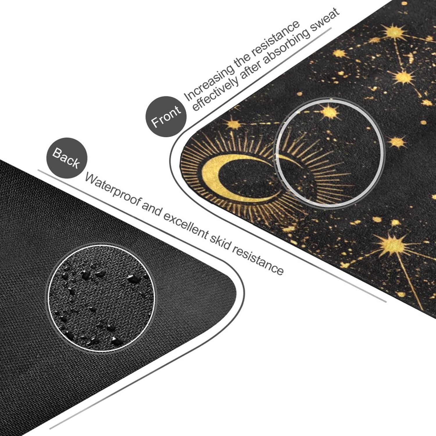 Space Galaxy Constellation Yoga Mat Non Slip Thick Kids Eco Friendly Rubber Workout Foldable Yoga Mat Women Exercise